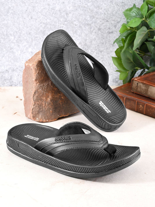 Onsole Roman Black Men's Casual Comfort Lightweight Slipper