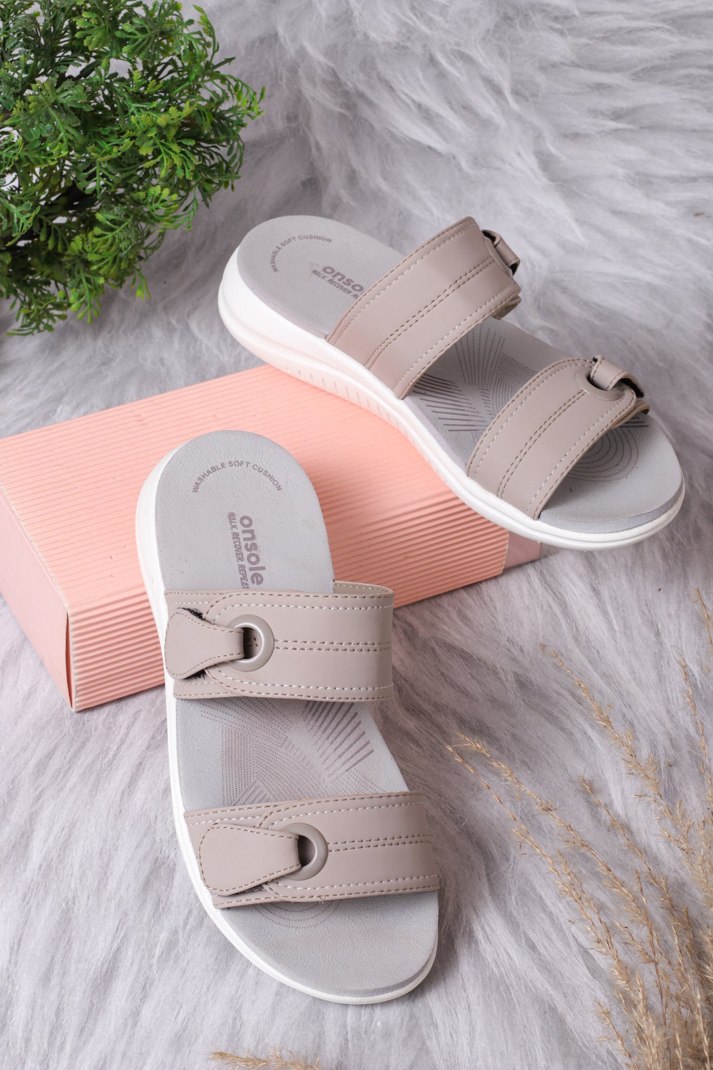 Onsole Meloni Beige Women's Casual Comfort Lightweight Sandals