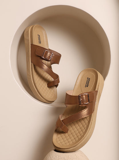 Onsole Petra Copper+Beige Women's's Casual Comfort Lightweight Sandal