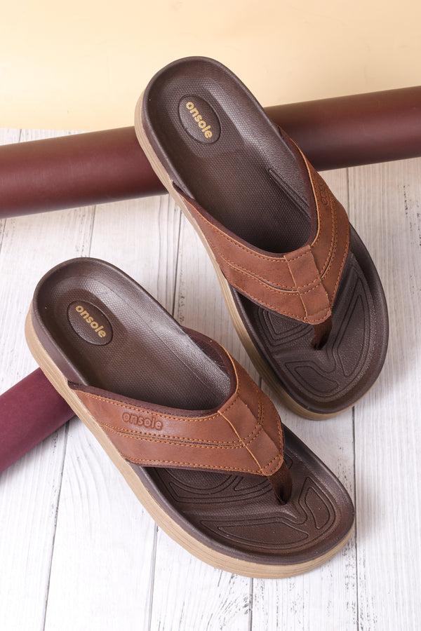 Onsole yankees Tan Men's Casual Comfort Lightweight Slipper