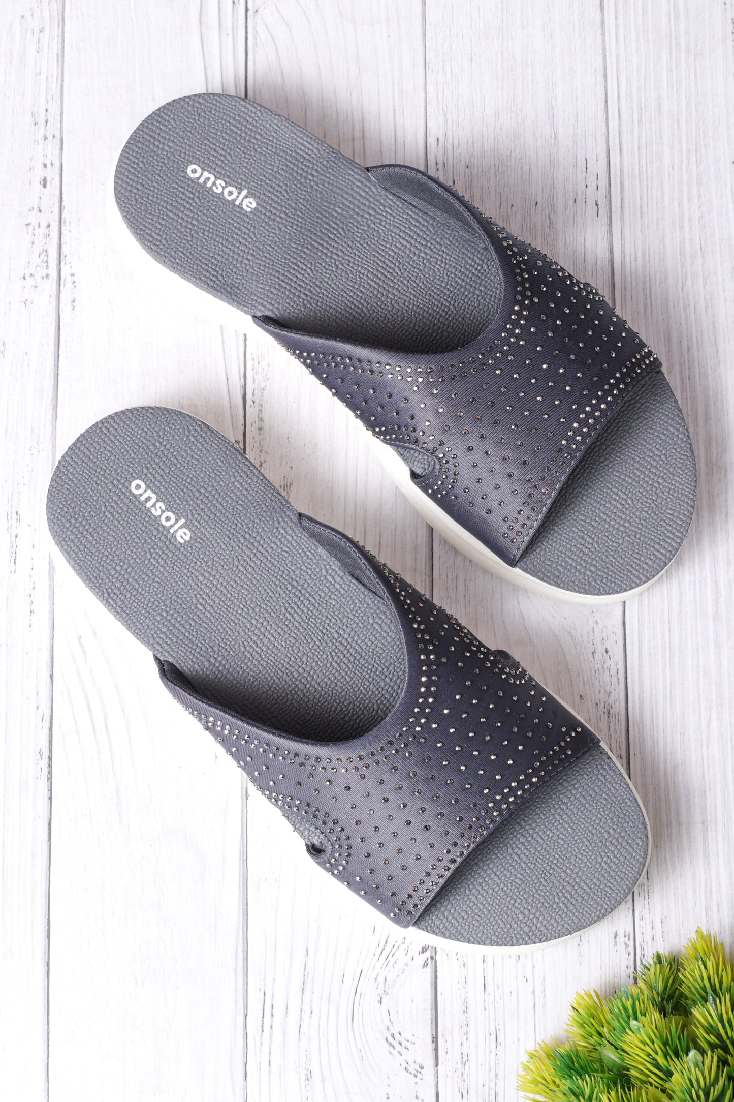 Onsole Cindy Dark Grey Women's Casual Comfort Lightweight Sandals