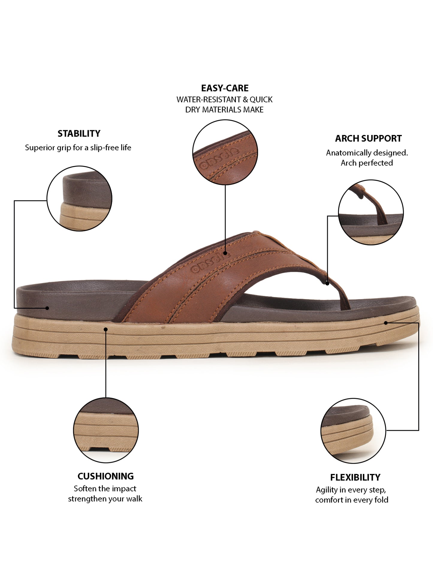 Onsole yankees Tan Men's Casual Comfort Lightweight Slipper