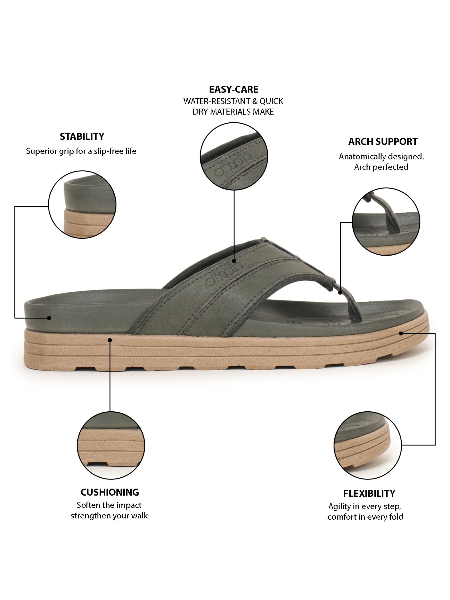 Onsole Yankees Olive Men's Casual Comfort Lightweight Slipper