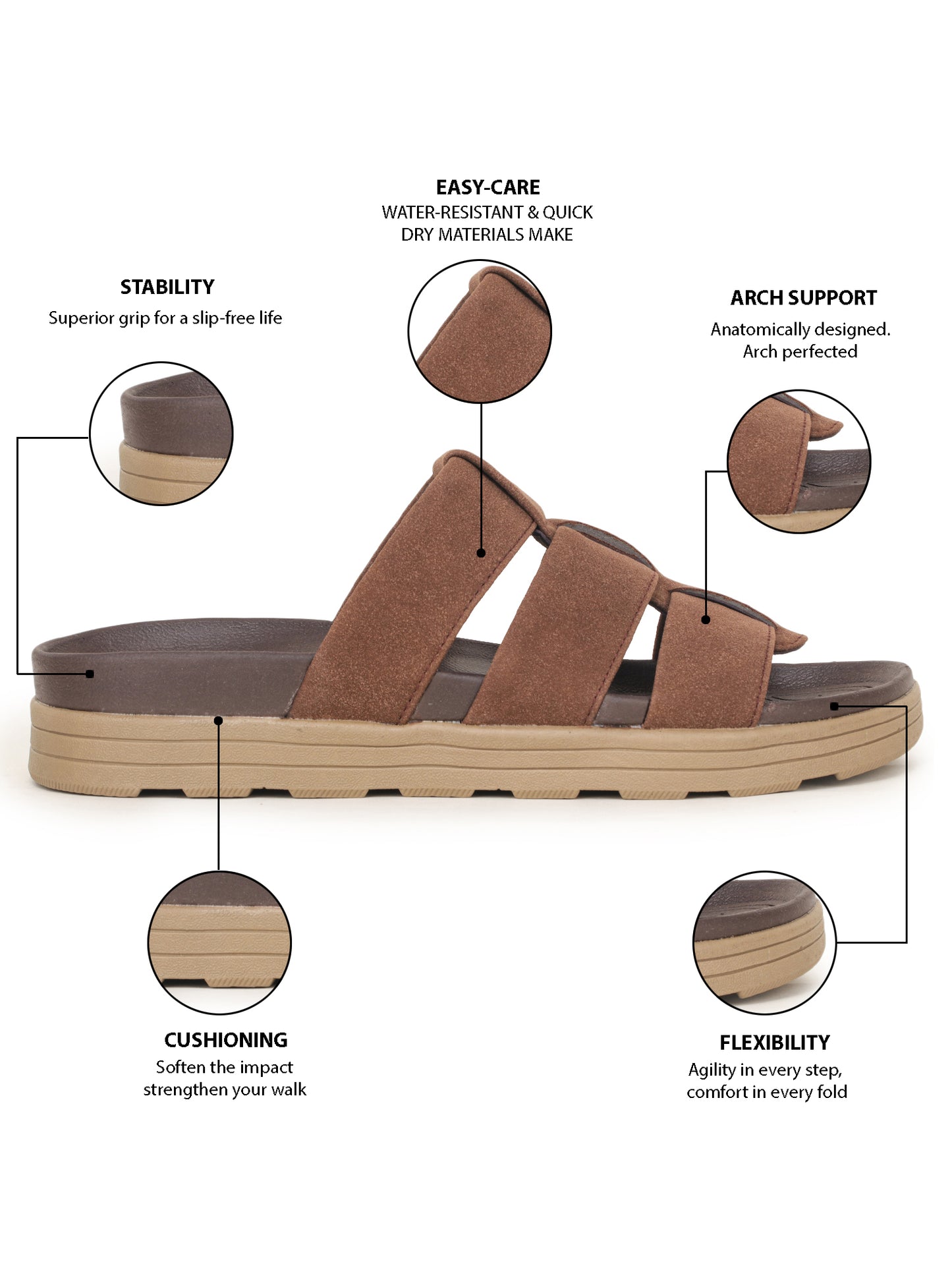 Onsole Mavrick Brown Men's Casual Comfort Lightweight Sandals