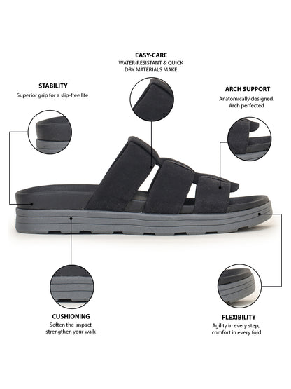 Onsole Maverick Black Men's Casual Comfort Lightweight Sandals