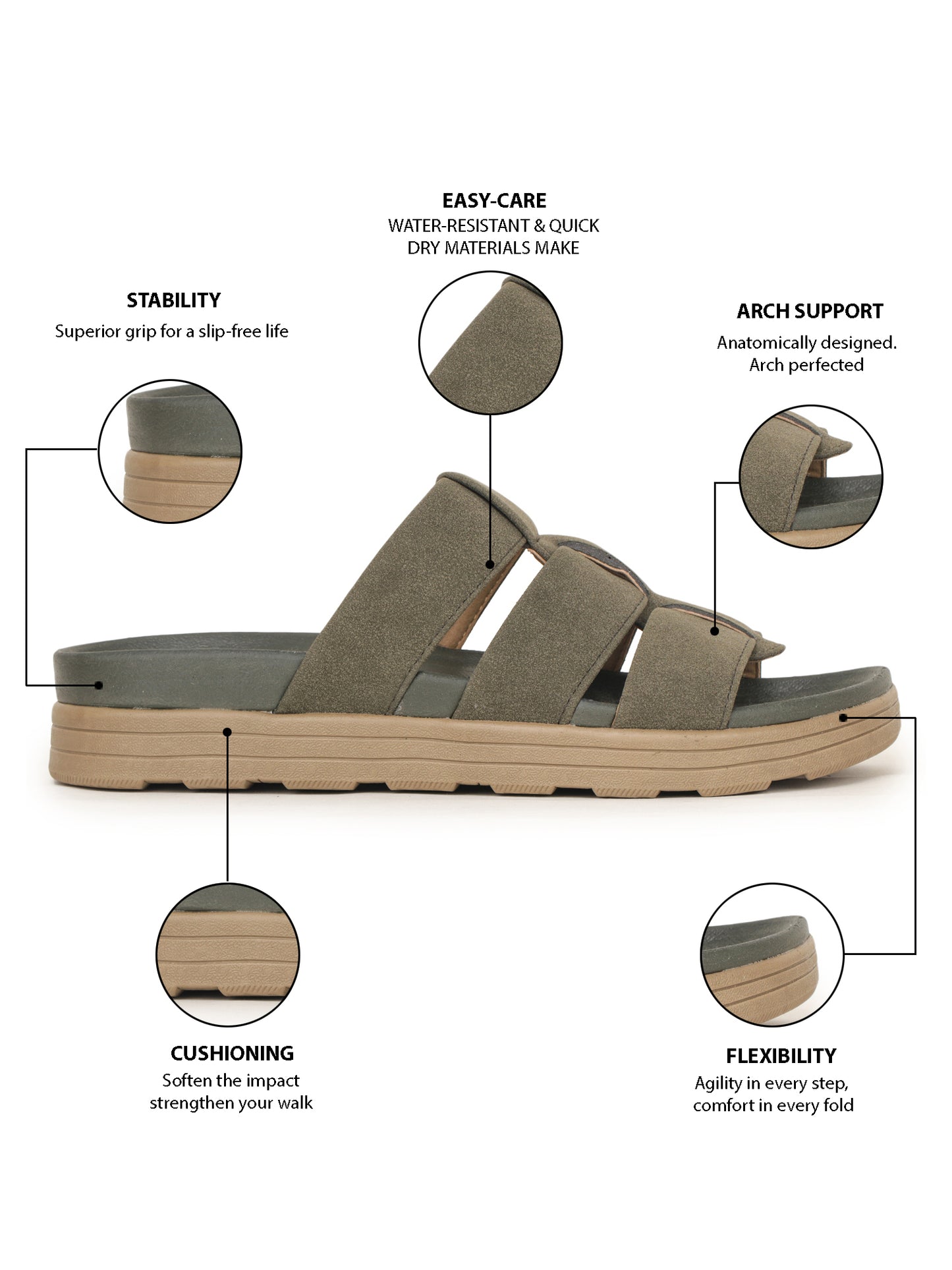 Onsole Maverick Olive Men's Casual Comfort Lightweight Sandals