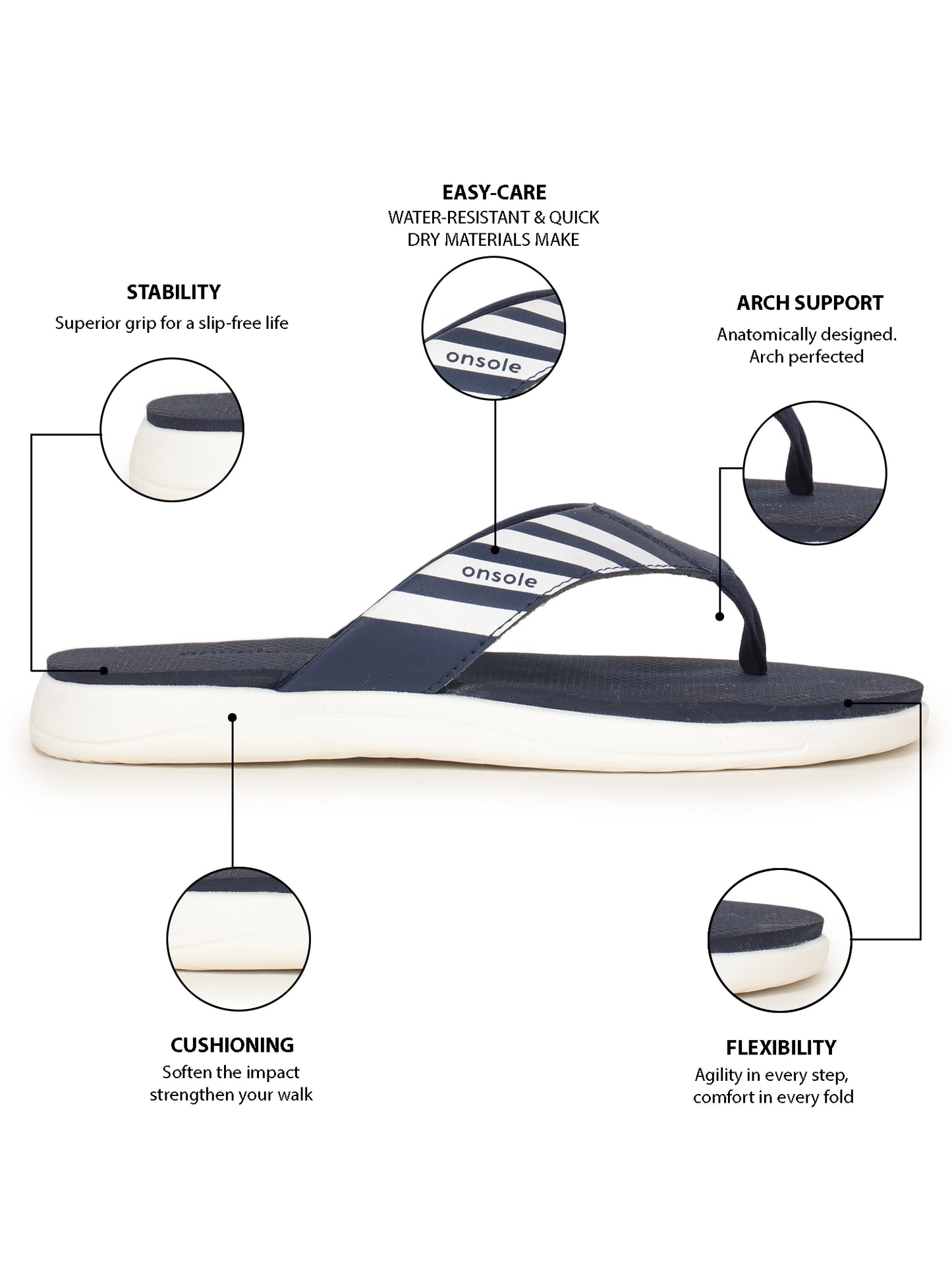 Onsole Richard Navy Men's Casual Comfort Lightweight Sandals
