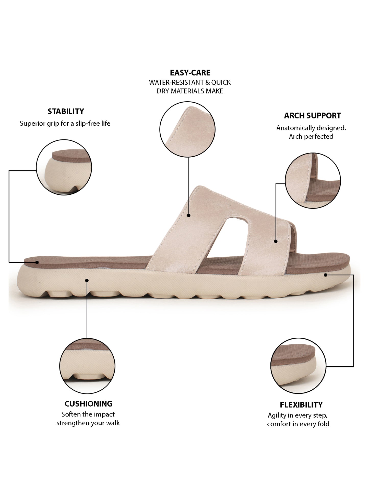Onsole Hannah Beige Women's Casual Comfort Lightweight Sandals