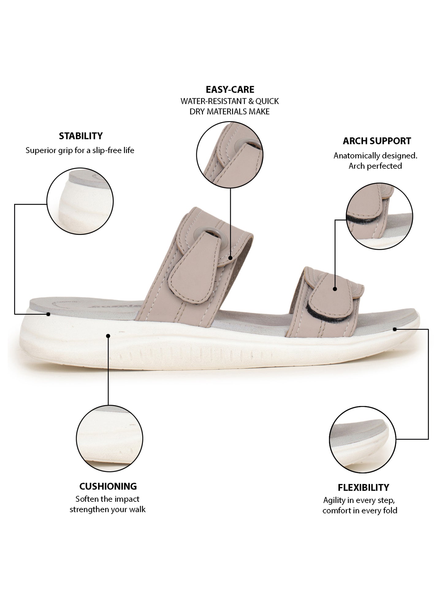 Onsole Meloni Beige Women's Casual Comfort Lightweight Sandals