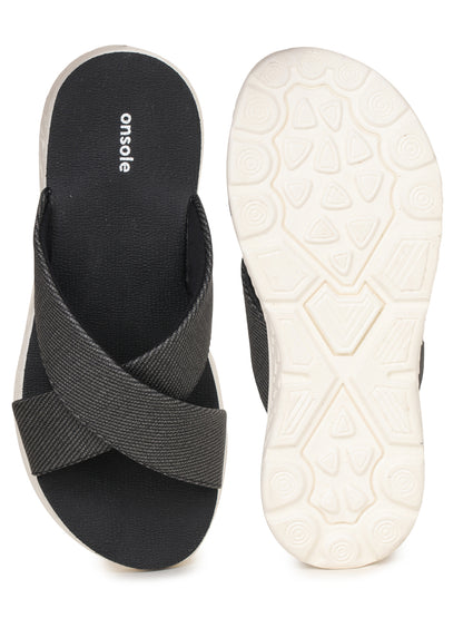 Onsole Katherine Black Women's Casual Comfort Lightweight Sandals
