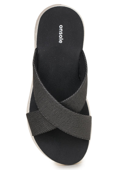 Onsole Katherine Black Women's Casual Comfort Lightweight Sandals