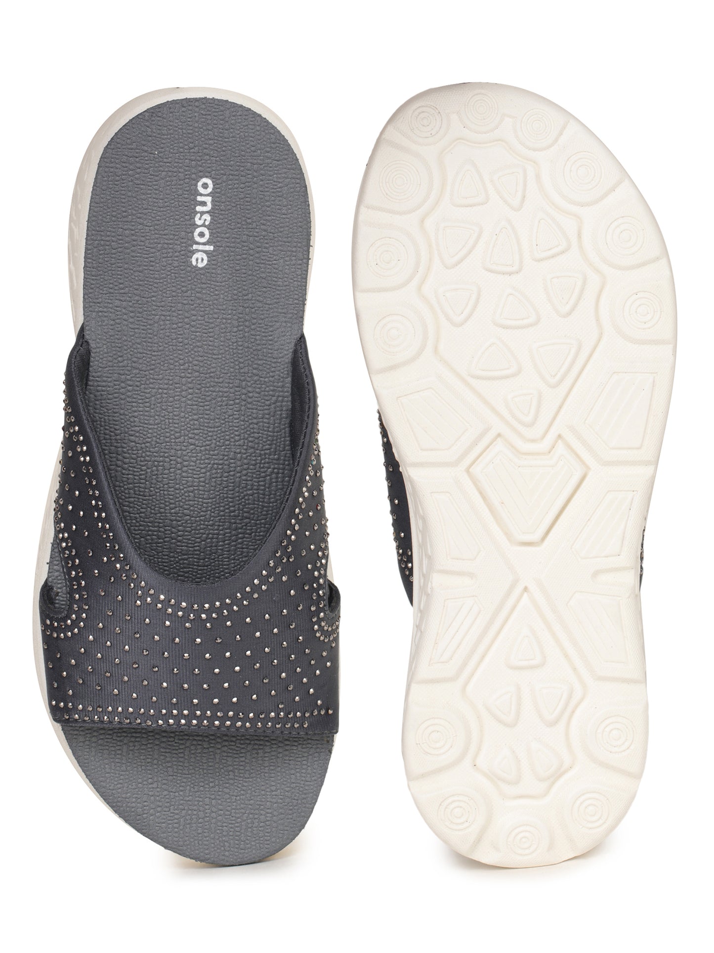 Onsole Cindy Dark Grey Women's Casual Comfort Lightweight Sandals