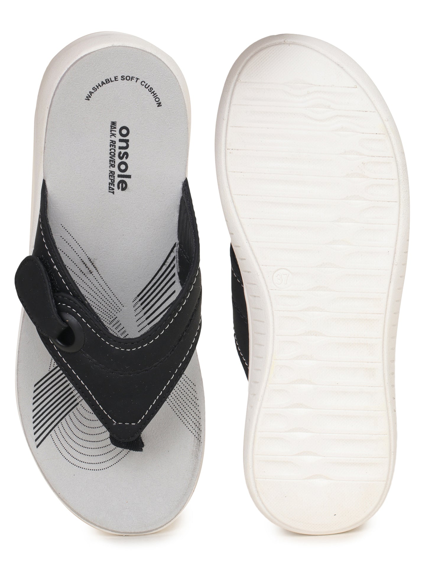Onsole Georgia Black Women's Casual Comfort Lightweight Sandals