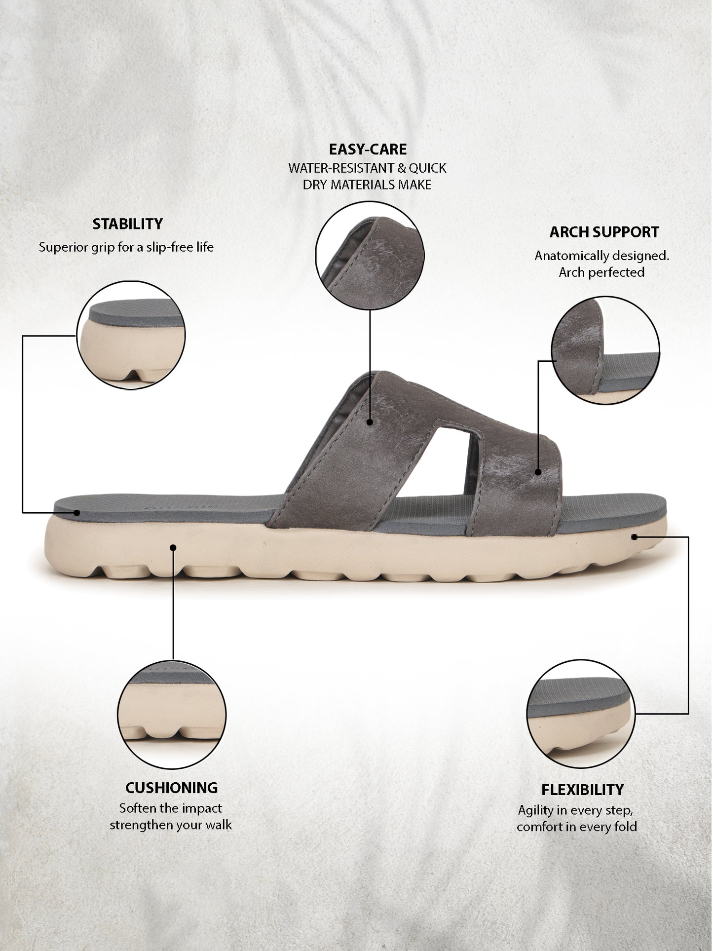 Onsole Hannah Dark Grey Women's Casual Comfort Lightweight Sandals