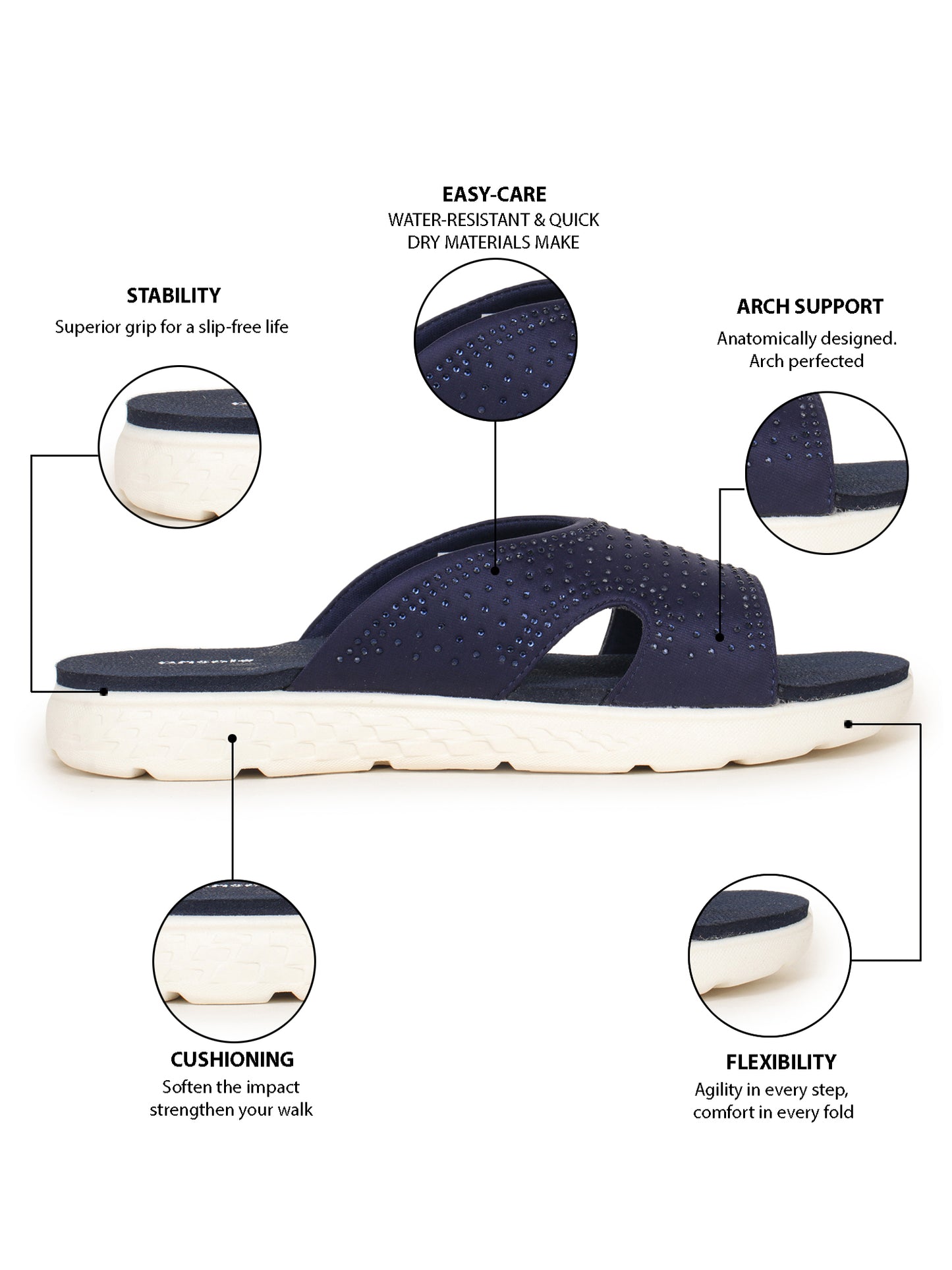 Onsole Cindy Navy Women's Casual Comfort Lightweight Sandals