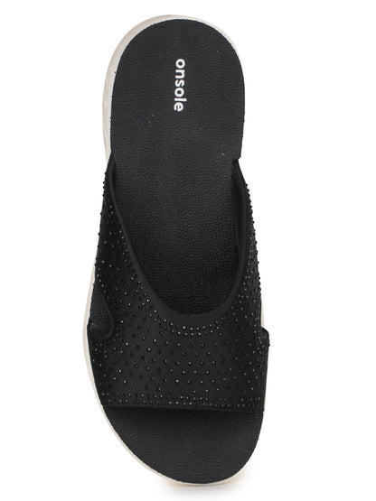 Onsole Cindy Black Women's Casual Comfort Lightweight Sandals