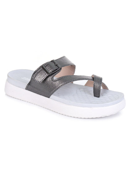 Onsole Petra Silver+White Women's Casual Comfort Lightweight Sandal