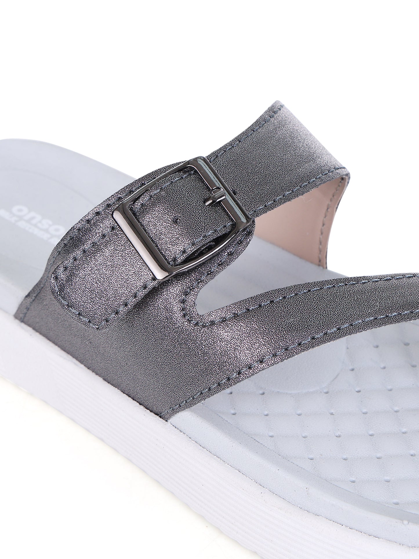 Onsole Petra Silver+White Women's Casual Comfort Lightweight Sandal