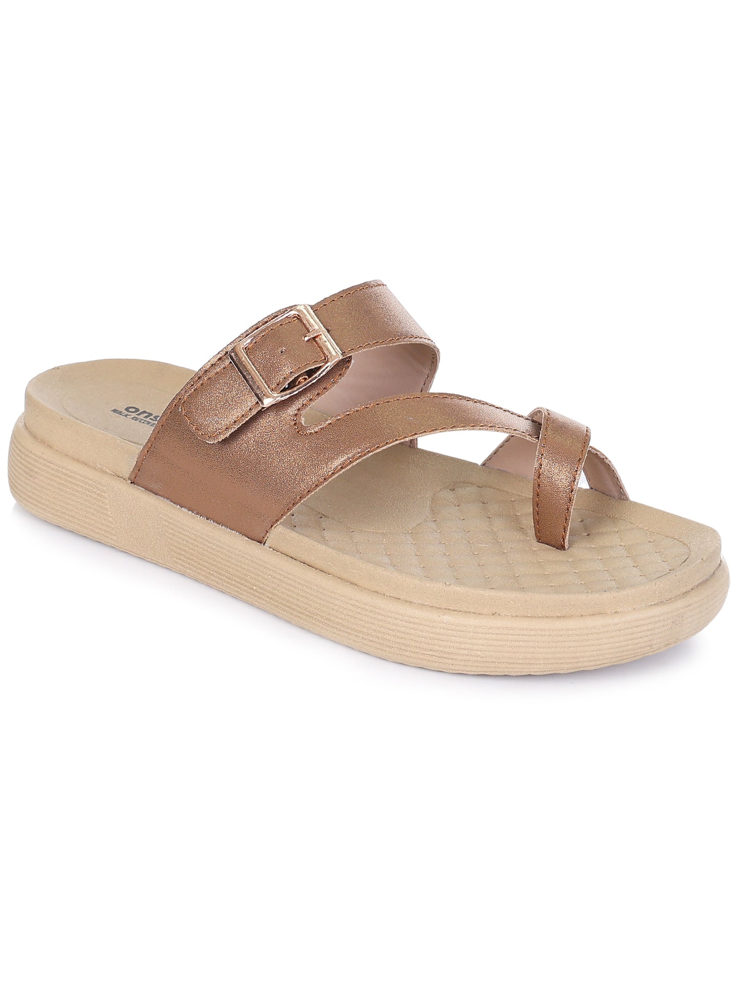 Onsole Petra Copper+Beige Women's's Casual Comfort Lightweight Sandal