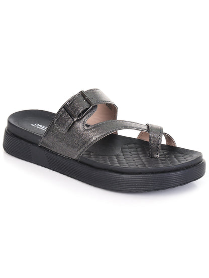 Onsole Petra Silver+Black Womens's Casual Comfort Lightweight Sandals