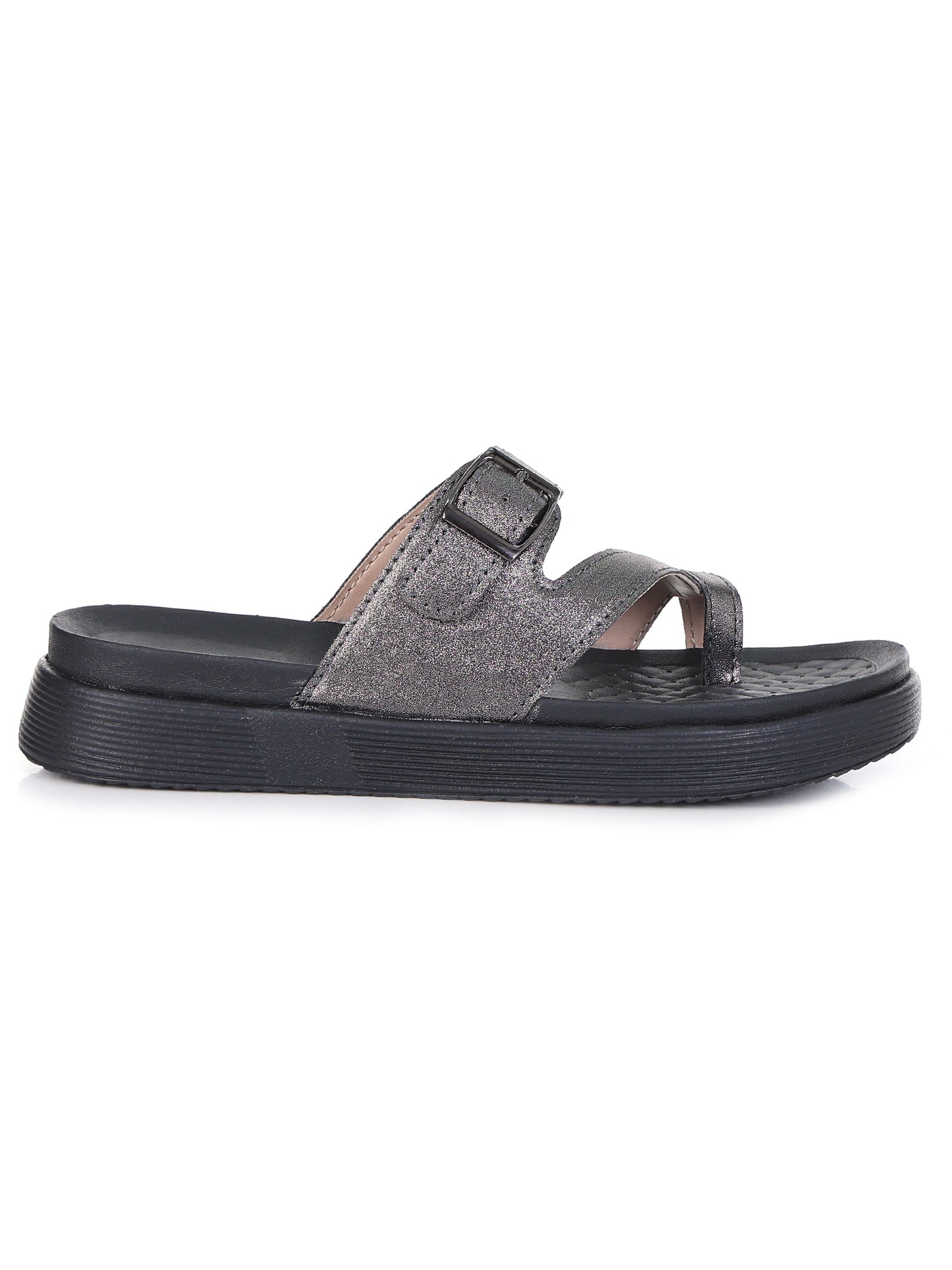 Onsole Petra Silver+Black Womens's Casual Comfort Lightweight Sandals