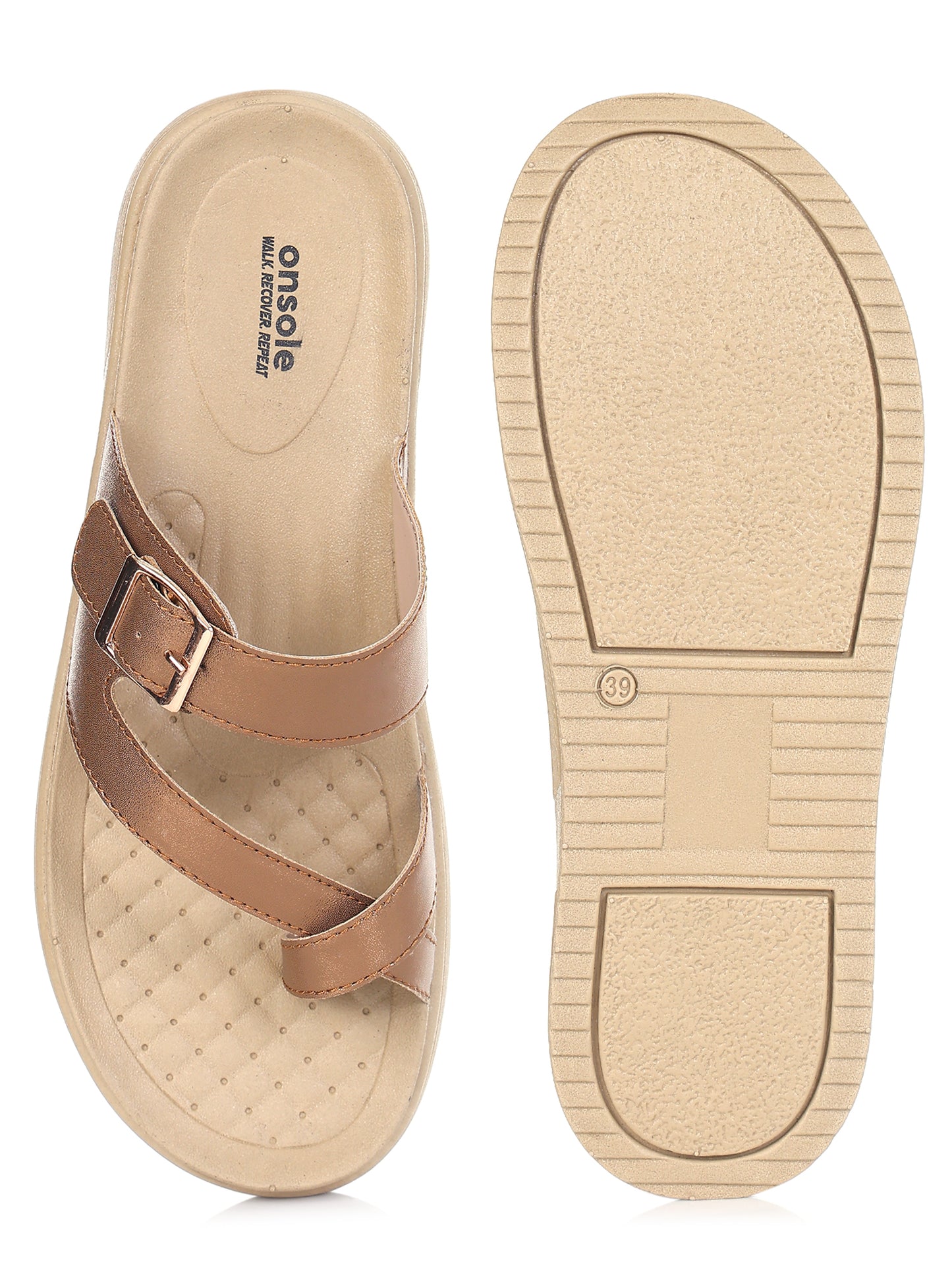 Onsole Petra Copper+Beige Women's's Casual Comfort Lightweight Sandal