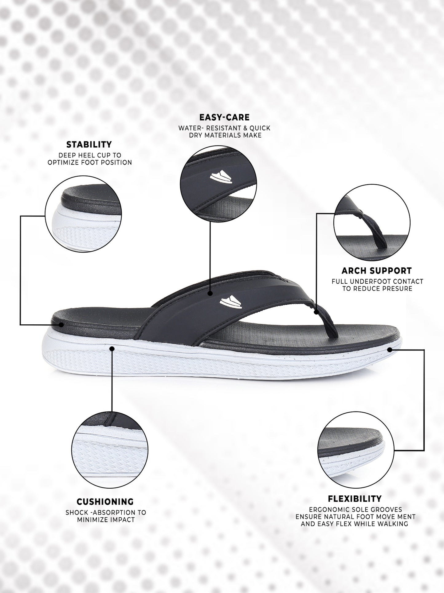 Onsole Fedrer Black Men's Casual Comfort Lightweight Slipper
